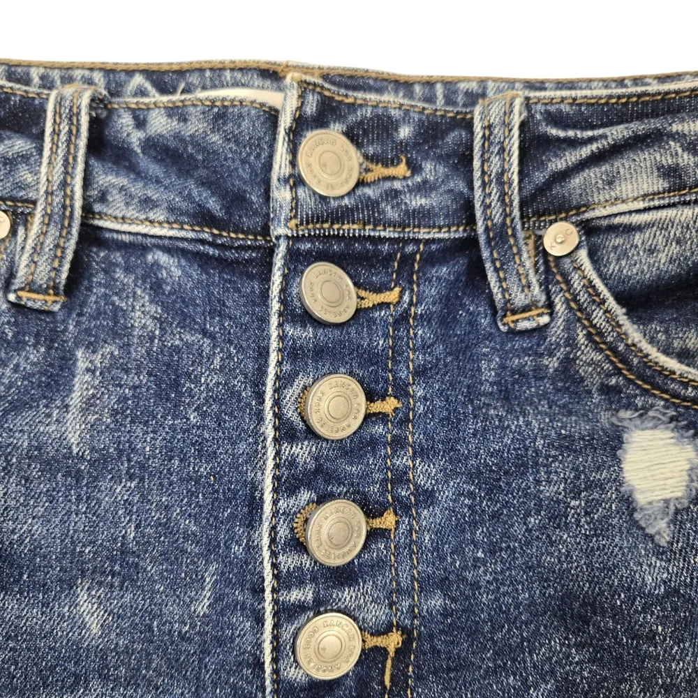 KanCan Blue Distressed High Waisted Jean Shorts